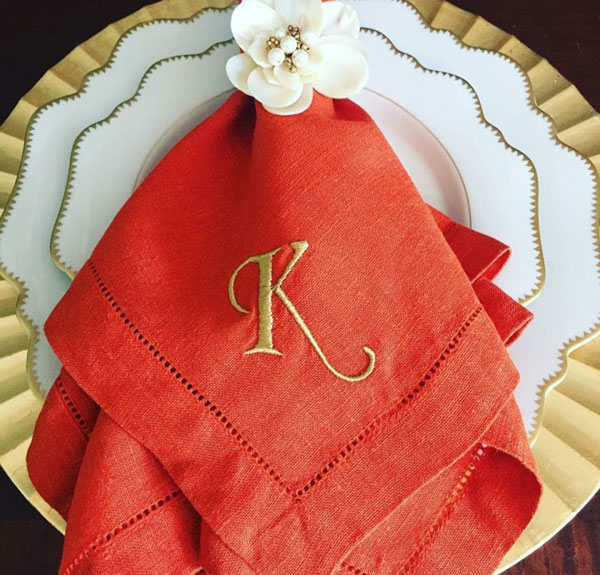 Custom monogrammed napkin